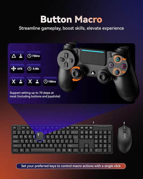 Keyboard Mouse Adapter for PC Game Controller Emulator for PC, PS4, PS3, Switch, Xbox One, Xbox 360, Xbox Series S/X - Supports Headphones, App Customization, White Keyboard Mouse Adapter for PC Game Controller Emulator for PC, PS4, PS3, Switch, Xbox One, Xbox 360, Xbox Series S/X - Supports Headphones, App Customization, White