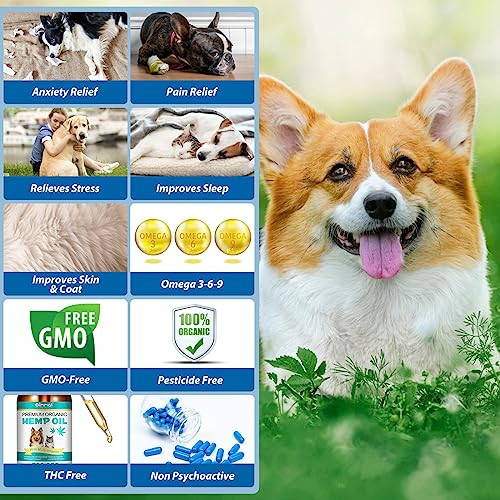 Fslhcy Pet Oil For Dogs And Cats Anxiety Stress Pain Relief Joint Hip ÃƒÃ‚Rthritis Sleep Aid Calming Oil Drop Improves Skin & Coat Natural Extract Treats Dog Calming Oil 60Ml