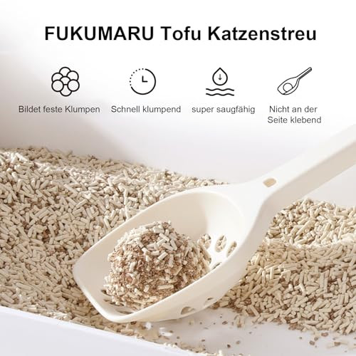 Fukumaru Tofu Cat Litter 6 Lbs Clumping Cat Litter Dust Unscented Flushable Tofu Litter Natural Lightweight And Low Tracking Kitty Litter Pellets Mixed Apple Wood 24/7 Odor Control