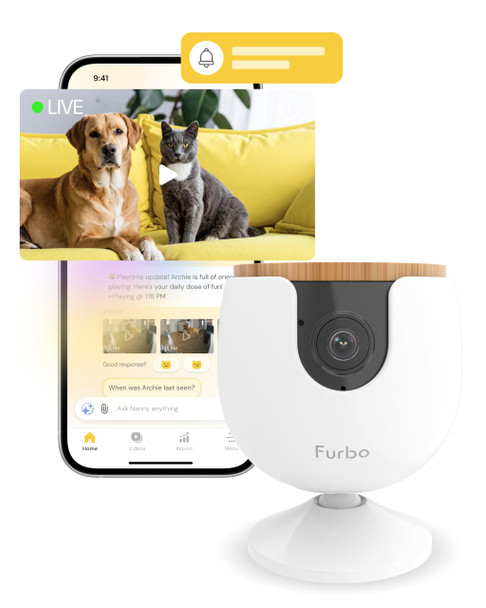 Furbo Mini 360Ãƒšã‚° [Subscription Required] 2K Qhd Pet Camera - Unlock W/Paid Plan: Dog & Cat Safety Alerts Rotating Treat Toss W/ 2-Way Speaker Smart Cam (Low Risk 3Mo Min. Cancel Anytime)