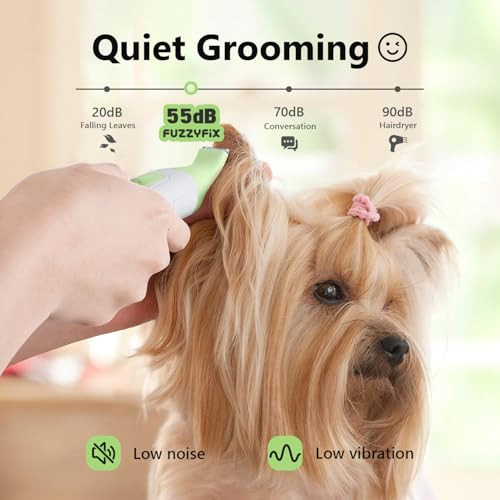 Fuzzyfix Dog Grooming Kit 4 In 1 Pet Clippers For Grooming Supplies Cordless Dog Paw Trimmer Nail Grinder Professional Long Hair Shaver For Matted Hair Cat Small Dogs Thick Coats