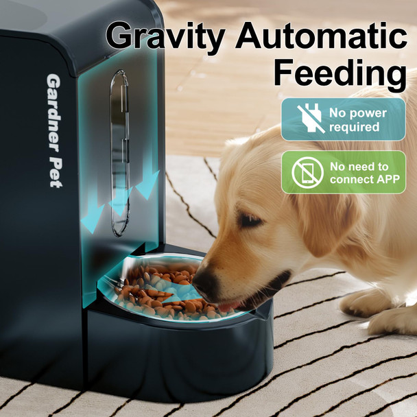 Gardner Pet Gravity Automatic 2-In-1 Pet Feeder 0.8 Gallons2 Cat Feeder And Water Dispenser Set 100% Bpa- Feeder And Stainless Steel Water Dispenser For Dogs Cats Rabbits Puppies (Beige)