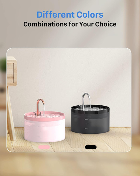 Giotohun Cat Water Fountain Pink For Drinking: 67Oz/2L Cat Fountain - Cute Pet Water Fountain For Cats Inside - Quiet Cat Drinking Fountain - Faucet Pet Fountain - Suitable For Kitty & Kitten - Giotohun