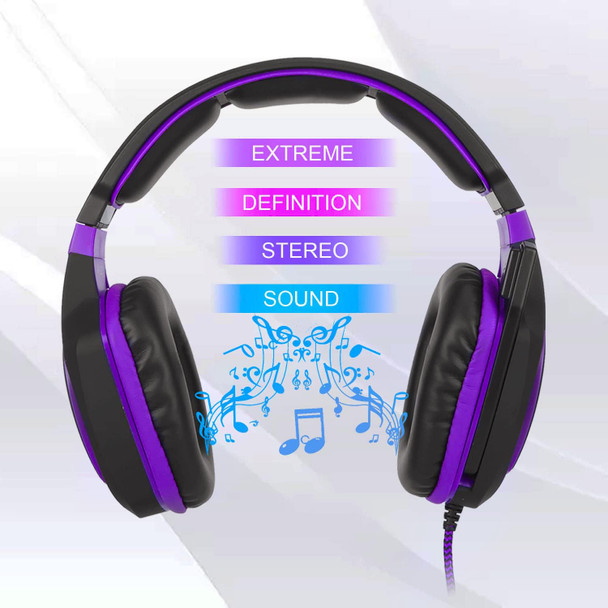 Anivia Computer Over Ear Headphones Wired with Mic Stereo Gaming Headset Noise Isolating Headsets with Volume Control, Bass Surround, Soft Memory Earmuffs for Multi-Platform -AH28plus Black Purple Anivia Computer Over Ear Headphones Wired with Mic Stereo Gaming Headset Noise Isolating Headsets with Volume Control, Bass Surround, Soft Memory Earmuffs for Multi-Platform -AH28plus Black Purple