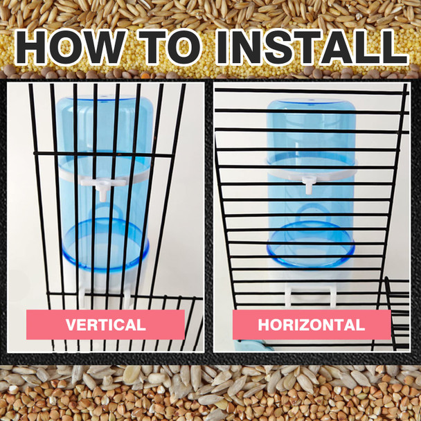 Haomian 2 Packs Pet Feeder And Waterer Self Dispensing Automatic Hamster Feeder Food And Water Dispenser SetSmall Animal Dog Cat Pet Food Bowl For Dogs Cats Pets Animals 16X14Cm Blue (Clean)