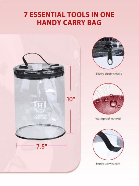 Harrison Howard 7 Pieces Horse Grooming Kit Horse Bathing Supplies Brushes For Grooming With Convenient Organizer Tote Purple