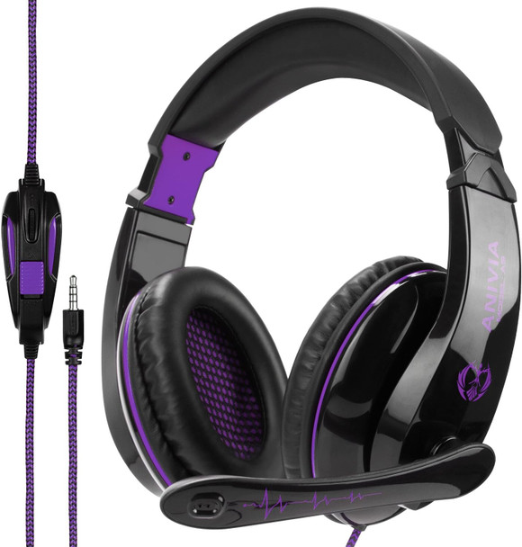 Anivia Gaming Headset, AH68 Gaming Headphones with Microphone Noise Cancelling Surround Sound 3.5mm Jack Compatible with Xbox, Switch, PC, Laptop, Nintendo, PS4, PS5 Headsets Anivia Gaming Headset, AH68 Gaming Headphones with Microphone Noise Cancelling Surround Sound 3.5mm Jack Compatible with Xbox, Switch, PC, Laptop, Nintendo, PS4, PS5 Headsets