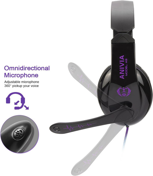 Anivia Gaming Headset, AH68 Gaming Headphones with Microphone Noise Cancelling Surround Sound 3.5mm Jack Compatible with Xbox, Switch, PC, Laptop, Nintendo, PS4, PS5 Headsets Anivia Gaming Headset, AH68 Gaming Headphones with Microphone Noise Cancelling Surround Sound 3.5mm Jack Compatible with Xbox, Switch, PC, Laptop, Nintendo, PS4, PS5 Headsets