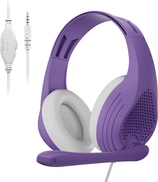 Anivia Computer Noise Cancelling Wired Headphones with Microphone - 3.5mm Purple Headset Gaming Headsets with Mic for Multi-Platform for Kids Anivia Computer Noise Cancelling Wired Headphones with Microphone - 3.5mm Purple Headset Gaming Headsets with Mic for Multi-Platform for Kids