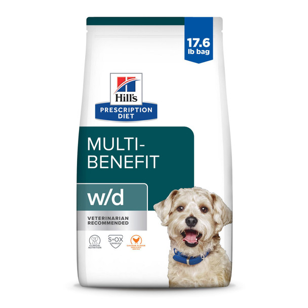 Hill'S Prescription Diet W/D Multi-Benefit Digestive/Weight/Glucose/Urinary Management Chicken Flavor Dry Dog Food Veterinary Diet 8.5 Lb. Bag