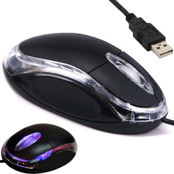 UM2030AK Black USB Optical 3-Button 3D Mouse Scroll Wheel LED Light Mouse Mice for PC Laptop Computer