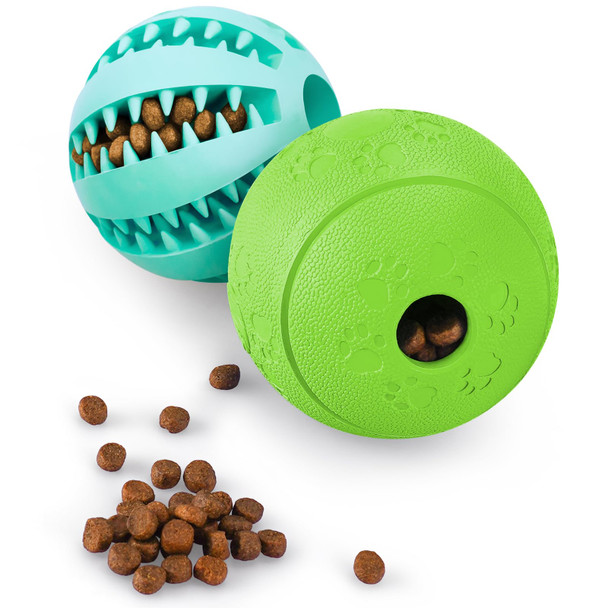 Hippih Dog Puzzle Toy 2 Pack Interactive Dog Toys For Treat Dispensing Durable Puppy Toys For Teething Dog Treat Ball For Teeth/Slow Feeder/Iq Training/Playing Blue-2.75Ãƒ¢Ã‚Š¬Ã‹Å“Ã£¢Ã‚Š¬Ã‚Ž¢ Green-3.14Ãƒ¢Ã‚Š¬Ã‹Å“Ã£¢Ã‚Š¬Ã‚Ž¢