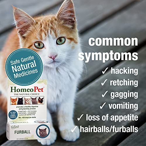 Homeopet Feline Furball Safe And Natural Hairball Supplement For Cats Cat Hairball Relief 15 Milliliters