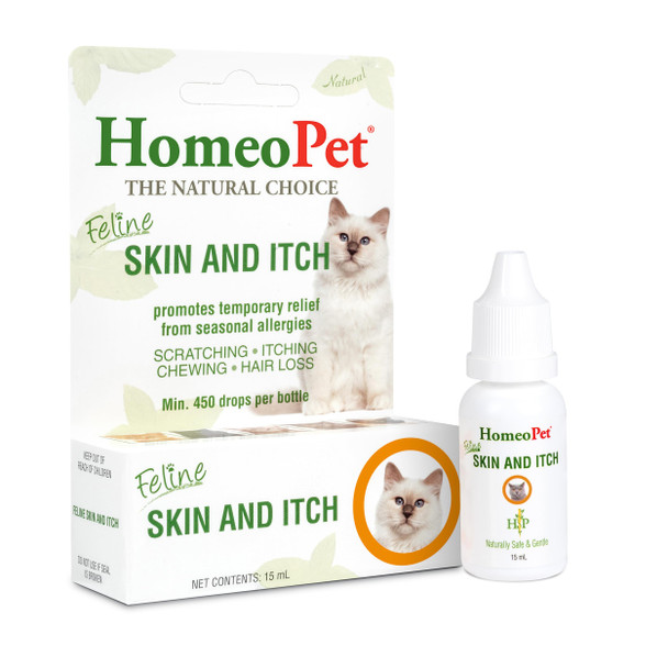 Homeopet Feline Skin And Itch Safe And Natural Cat Supplement For Itchy Skin Skin And Itch Relief For Cats 15 Milliliters