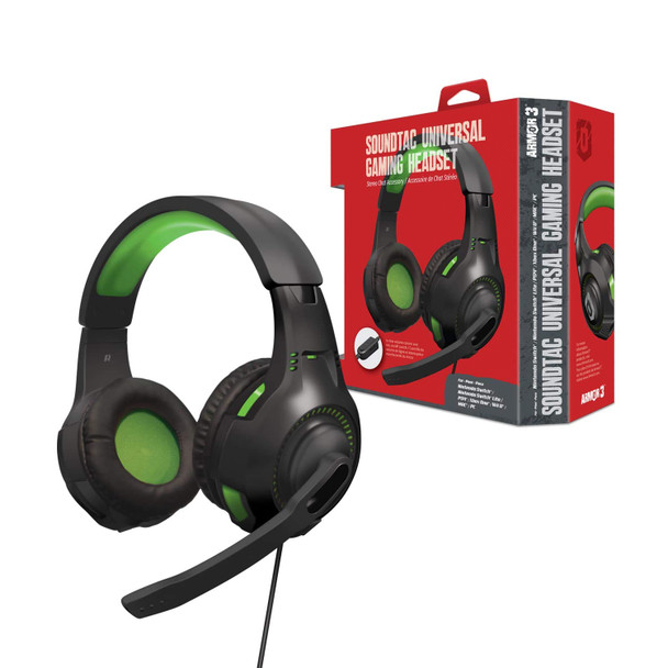 "Soundtac" Universal Gaming Headset (Green) for Xbox Series X/Xbox Series S/Nintendo Switch/Lite/ PS4/ PS5/ Xbox One/Wii U/PC/Mac - PlayStation 5 "Soundtac" Universal Gaming Headset (Green) for Xbox Series X/Xbox Series S/Nintendo Switch/Lite/ PS4/ PS5/ Xbox One/Wii U/PC/Mac - PlayStation 5