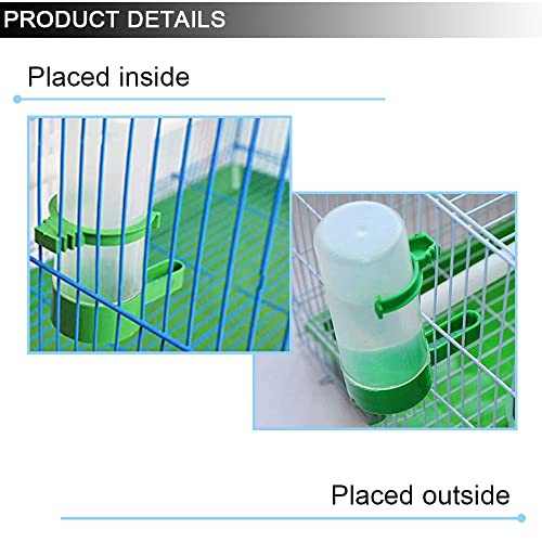 Huazexinx 4 Pack Plastic Bird Water Dispenser Automatic Bird Cage Water Dispenser Food Drink Bowl For Cage Aviary Parrots Budgie Cockatiel Lovebirds 60Ml Lovebirds