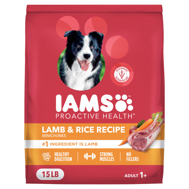 Iams Proactive Health Minichunks Adult Dry Dog Food With Lamb & Rice 15 Lb. Bag