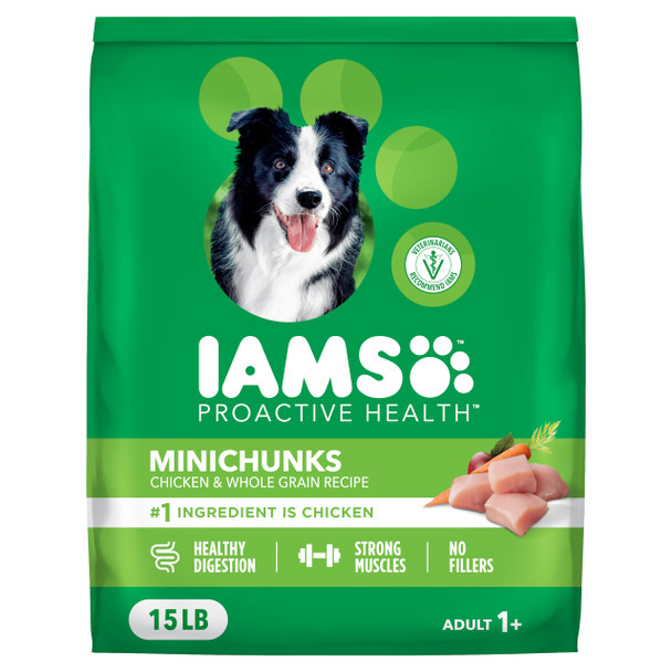 Iams Proactive Health Minichunks Adult Dry Dog Food With Real Chicken 15 Lb. Bag