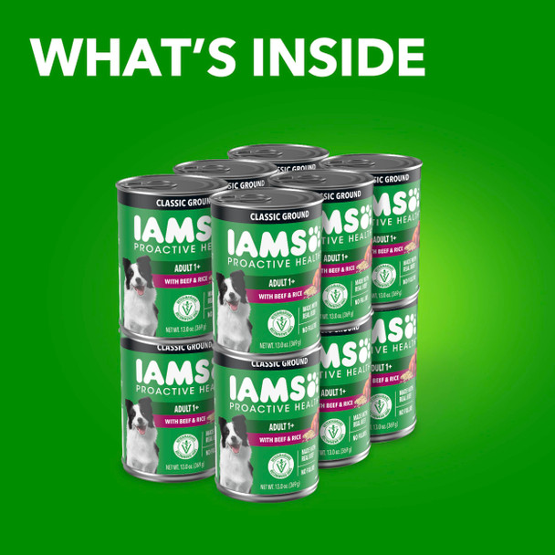Iams Proactive Health Adult Wet Dog Food Classic Ground With Chicken And Rice 13 Oz. Cans (6 Count Pack Of 1)