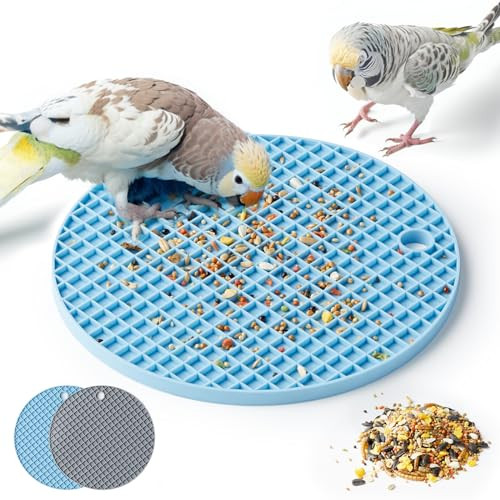 Jevnd 2Pcs Bird Foraging Toys Puzzle Bird Slow Feeder Mats Interactive Parrot Foraging Toys To Increase Feeding Time Bird Enrichment Toys For Parakeet Cockatiel African Grey Conure Budgies
