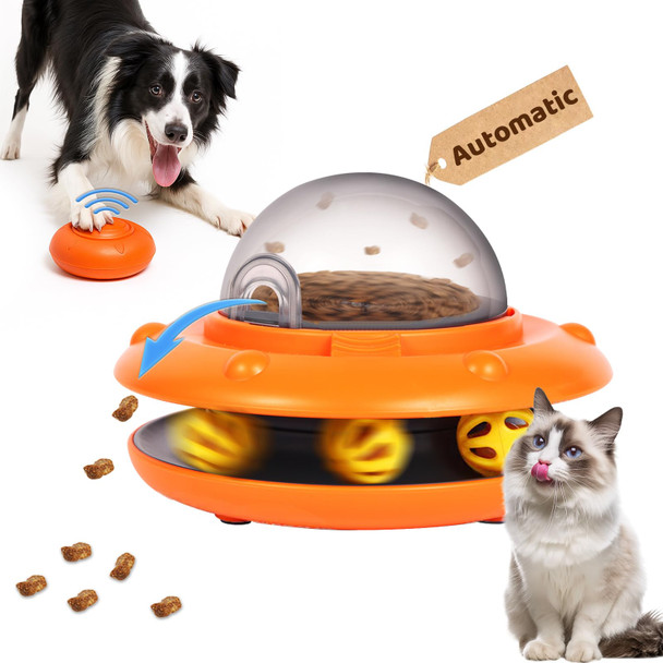 Joybruko Interactive Dog & Cat Toys - Automatic Treat Puzzle With Remote Control For Cats & Dogs Food Dispensing Pets Enrichment Iq Training  Rechargeable Electronic Ball Track Toy Slow Feeder