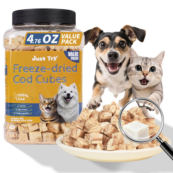 Just Try 7.05 Oz Ze Dried Chicken Cat & Dog Treats Food Topper Raw Single Ingredient High Protein Grain Healthy Dog Training Treats