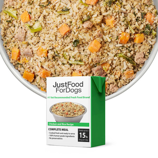 Justfoodfordogs Pantry Fresh Wet Dog Food Complete Meal Or Dog Food Topper Chicken & White Rice Human Grade Dog Food Recipe - 12.5 Oz (Pack Of 12)