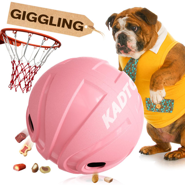 Kadtc Extra-Large Size Durable Dog Treat Dispenser - Giggle Ball For Aggressive Chewers Breed Dogs Giggling Balls Indestructible Food Dispensing Toy Interactive Play Indoor & Outdoor