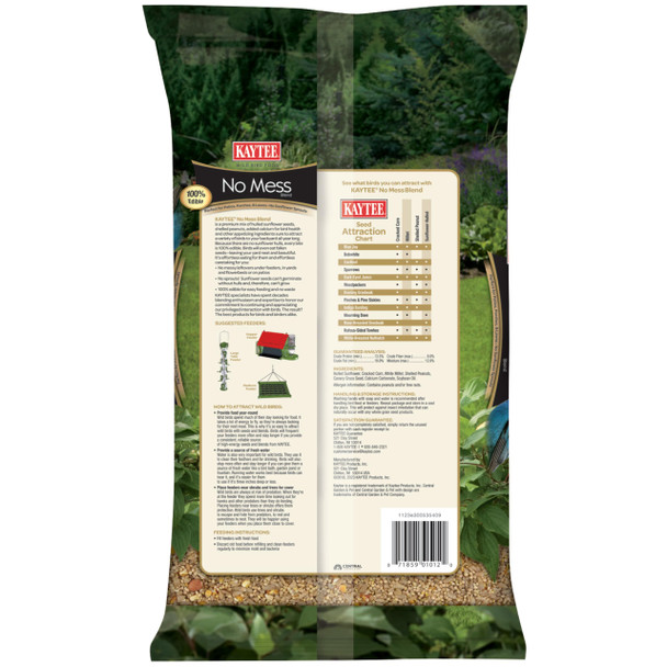 Kaytee Wild Bird (No Mess Or Waste ) Food Seed Blend For Blue Jays Woodpeckers Juncos Cardinals Grosbeaks Sparrows And Finches 10 Pound (Packaging May Vary)