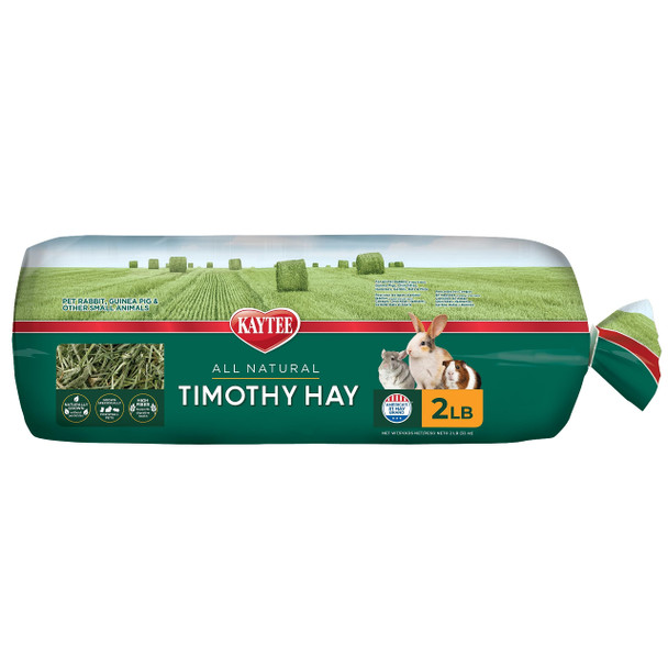 Kaytee Timothy Hay High Fiber Grown Specifically For Small Animals Rabbits Guinea Pigs Chinchillas 2 Pounds