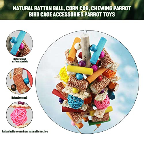 Kewkont Bird Toys Parrot Toys For Large Birds Natural Peppered Wood African Grey Parrots Macaws Cockatoos Parrot Chew Toys Aviary Hanging Toys