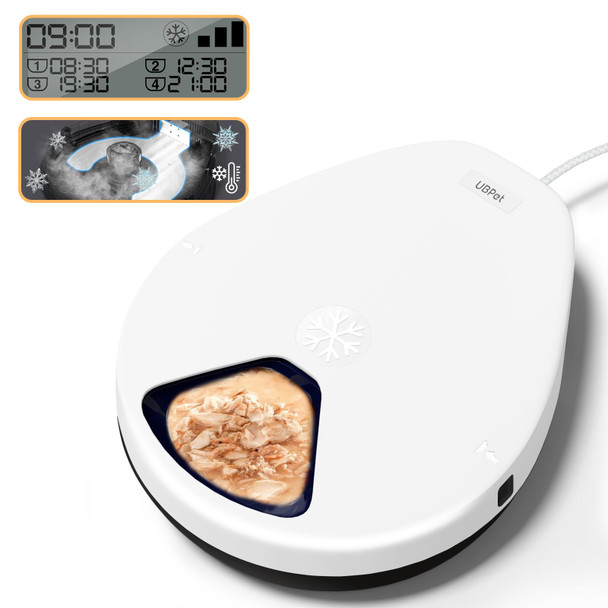 Kubvici Ubpet Automatic Cat Feeder Wet Food D Refrigerated Auto Cat Feeder With Semiconductor Cooling 4 Days Freshness 5 Meals Pet Food Dispenser For Cats And Small Dogs Easy To Clean(White)