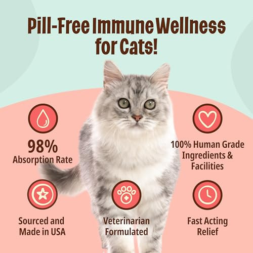 Licks Pill Cat Immunity - Immune Support Cat Supplies - Respiratory Supplements - Health Supplies - Gel Packets - 30 Use