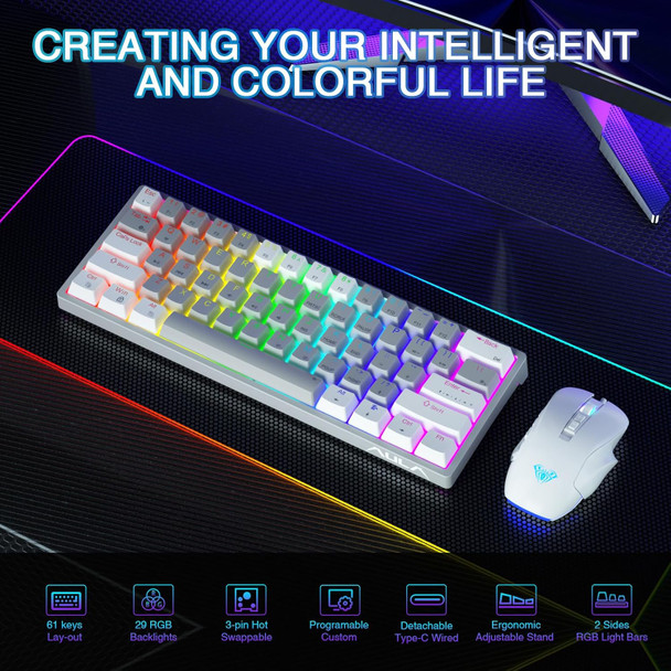 AULA 60 Percent Wired Mechanical Gaming Keyboard, 29 RGB Backlit Custom Hot Swappable Keyboard, Blue Switch 60% Mini Small Compact Keyboard for PC/Mac/Laptop/Wins —— (Wired Version) AULA 60 Percent Wired Mechanical Gaming Keyboard, 29 RGB Backlit Custom Hot Swappable Keyboard, Blue Switch 60% Mini Small Compact Keyboard for PC/Mac/Laptop/Wins —— (Wired Version)
