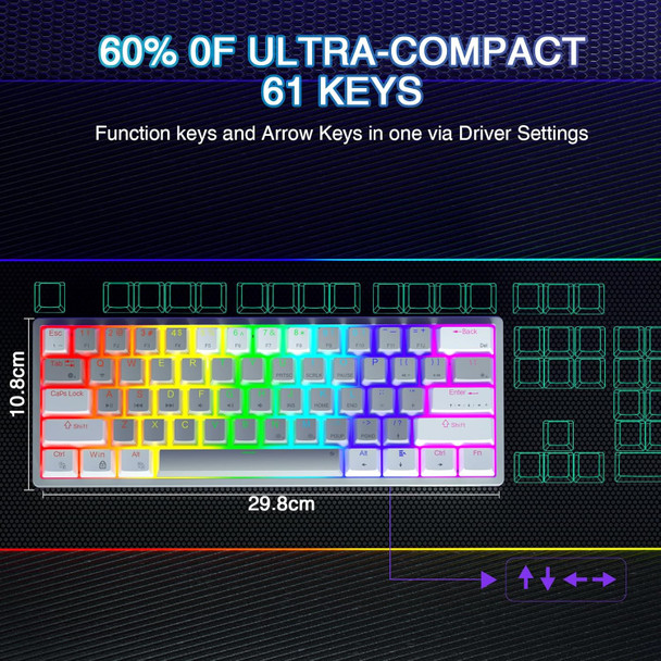 AULA 60 Percent Wired Mechanical Gaming Keyboard, 29 RGB Backlit Custom Hot Swappable Keyboard, Blue Switch 60% Mini Small Compact Keyboard for PC/Mac/Laptop/Wins —— (Wired Version) AULA 60 Percent Wired Mechanical Gaming Keyboard, 29 RGB Backlit Custom Hot Swappable Keyboard, Blue Switch 60% Mini Small Compact Keyboard for PC/Mac/Laptop/Wins —— (Wired Version)