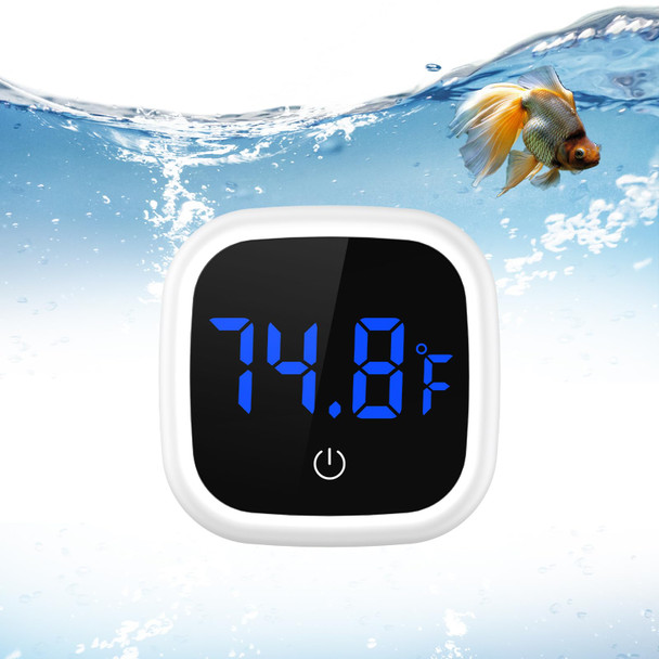 Loficoper Digital Aquarium Thermometer Led Fish Tank Thermometer Stick-On Reptile Thermometer With Touch Screen Large Numbers Battery For Fish Axolotl Turtle Aquatic