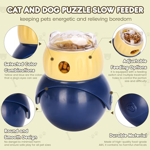 Lunapaw Interactive Cat Toy & Puzzle Feeder - Slow Feed Bowl Treat Dispenser For Indoor Cats And Kittens Adjustable Food Game For Mental Stimulation And Bloat Prevention