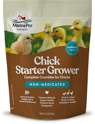 Manna Pro Chick Starter Feed Non-Medicated Chicken Feed With Vitamins & Minerals Complete Nutrition For Baby Chicks 5 Lb Bag