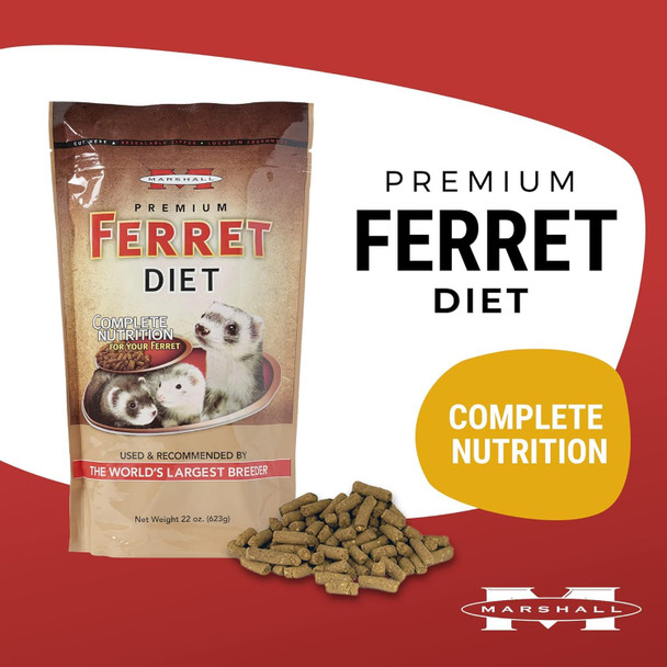 Marshall Pet Products Marshall Premium Ferret Diet Dry Food Ãƒ¢Ã‚Š¬Ã‚‚¬Å’ 4 Lbs Ãƒ¢Ã‚Š¬Ã‚‚¬Å’ Supports Digestion Energy & Muscle Maintenance Ãƒ¢Ã‚Š¬Ã‚‚¬Å’ Balanced Small Animal Food With Vitamins & Essential Minerals