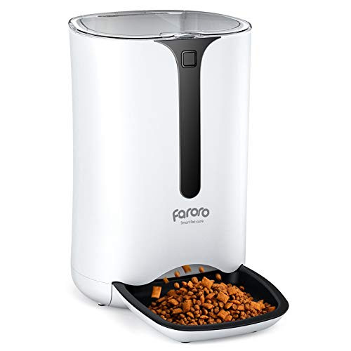 Maxku Automatic Cat Feeder Faroro Dog Food Dispenser For Small Pets With Distribution Alarms Portion Control Voice Recorder And Programmable Timer For Up To 4 Meals Per Day