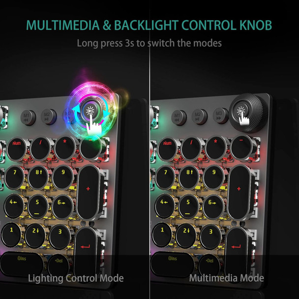 AULA F2088 Typewriter Style Mechanical Gaming Keyboard Blue Switches,Rainbow LED Backlit,Removable Wrist Rest,Media Control Knob,Retro Punk Round Keycaps,USB Wired Computer Keyboard AULA F2088 Typewriter Style Mechanical Gaming Keyboard Blue Switches,Rainbow LED Backlit,Removable Wrist Rest,Media Control Knob,Retro Punk Round Keycaps,USB Wired Computer Keyboard