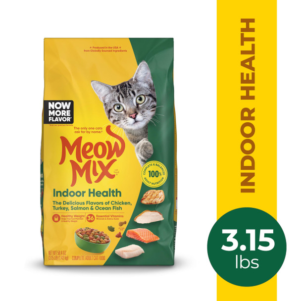 Meow Mix Indoor Health Dry Cat Food 6.3 Pound Bag