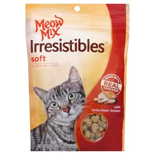 Meow Mix Irresistibles Soft Cat Treats With Real White Meat Chicken 6.5 Oz
