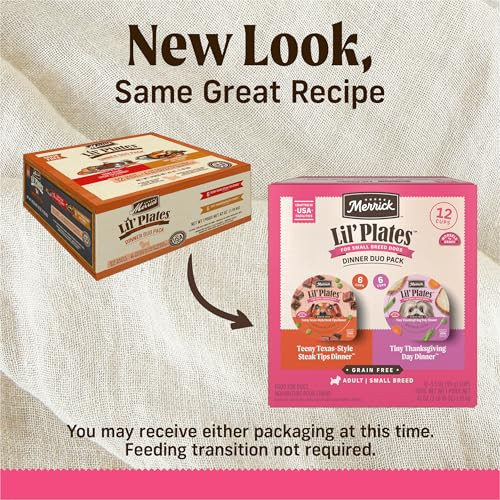Merrick Lilã£¢Ã‚Š¬Ã‚Ž¢ Plates Grain Dinner Duos Soft Natural Wet Small Dog Food Variety Pack Beef And Turkey - (Pack Of 1) 2.6 Lb. Tubs
