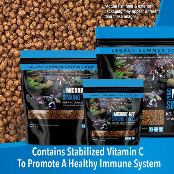Microbe-Lift Sinking Fish Food Pellets For Ponds Water Gardens And Fountains For Live Goldfish And Koi 14 Ounces