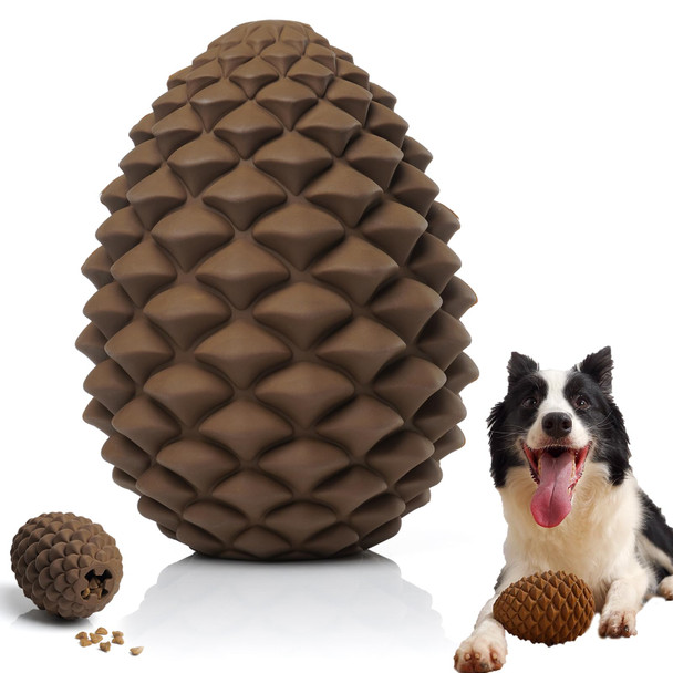 Mitocapy Dog Chew Toys - Pine Cone Treat Dispenser For Pet Medium Large Breeds - Durable Interactive Puzzle Toys For Aggressive Chewers To Relieve Boredom Anxiety Birthday