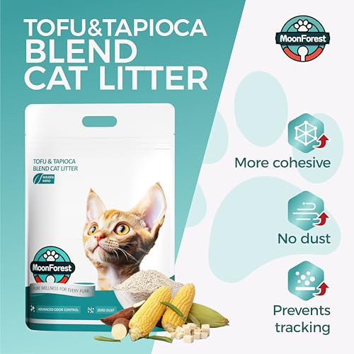 Moonforest Tofu Cat LitterNatural Odor Control Dust- Clumping Litter(5.5Lbã£Æ’Ã¢‚¬3Bags)