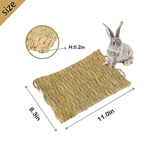 Muyg Rabbit Grass MatGrass Mats For Rabbits Bunny Natural Straw Woven Bed Small Animal Hay Matt Sleeping Chewing Nesting And Toys For Guinea Pig Hamster And Rat Bed Mat (6 Pcs)