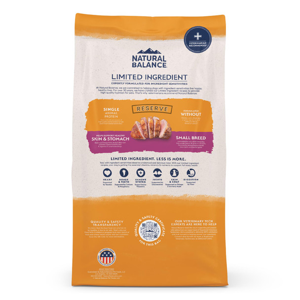 Natural Balance Limited Ingredient Small Breed Adult Grain- Dry Dog Food Chicken & Sweet Potato Recipe 4 Pound (Pack Of 1)
