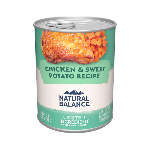 Natural Balance Limited Ingredient Adult Grain- Wet Canned Dog Food Sweet Potato & Salmon Recipe 13 Ounce (Pack Of 12)